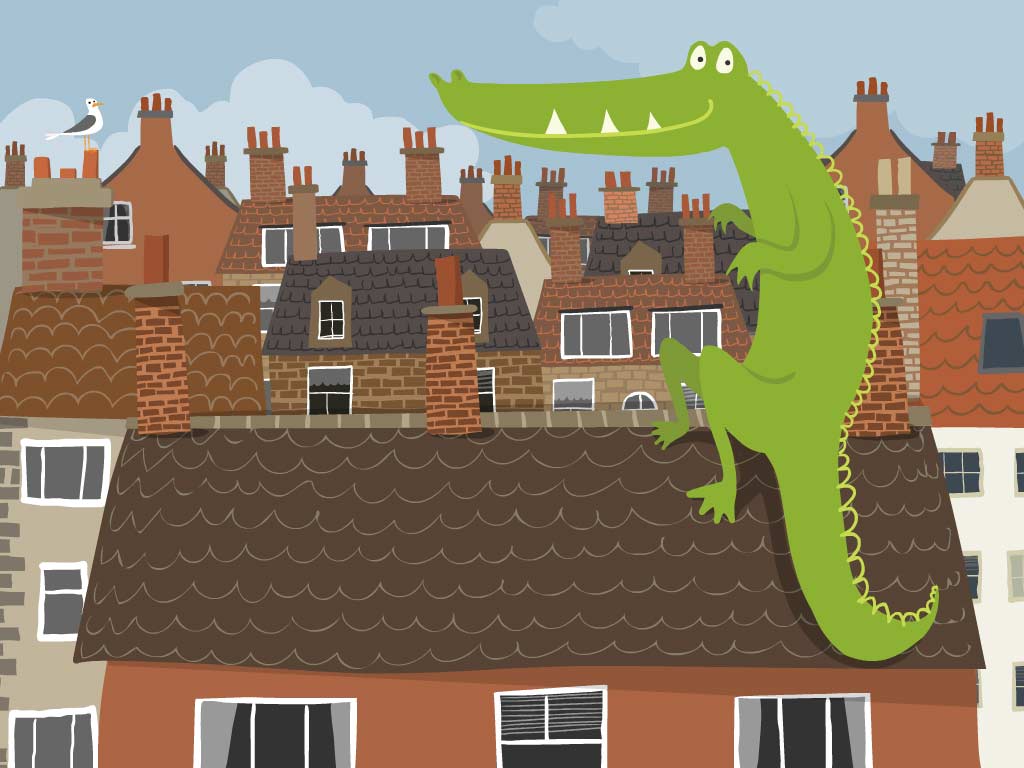 Blobina Animation Crocodile on the roof by Selina Wagner